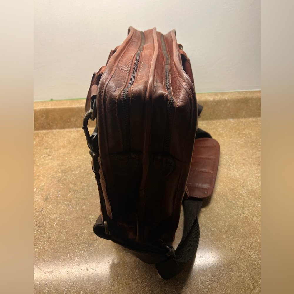 HANK LEATHER SATCHEL-COGNAC-EXCELLENT CONDITION - Picture 12 of 15